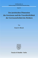 E-book, Zur juristischen Dimension des Gewissens und der Unverletzlichkeit der Gewissensfreiheit des Richters., Duncker & Humblot