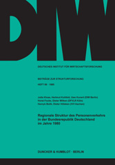 E-book, Regionale Struktur des Personenverkehrs in der Bundesrepublik Deutschland im Jahre 1980., Duncker & Humblot