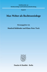 E-book, Max Weber als Rechtssoziologe., Duncker & Humblot