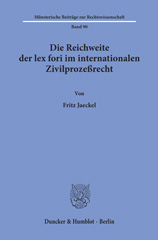 eBook, Die Reichweite der lex fori im internationalen Zivilprozeßrecht., Duncker & Humblot