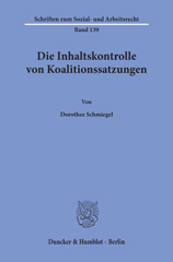 eBook, Die Inhaltskontrolle von Koalitionssatzungen., Duncker & Humblot