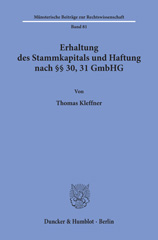 eBook, Erhaltung des Stammkapitals und Haftung nach 30, 31 GmbHG., Duncker & Humblot