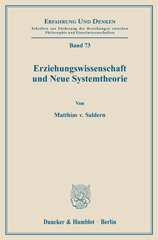E-book, Erziehungswissenschaft und Neue Systemtheorie., Saldern, Matthias von., Duncker & Humblot