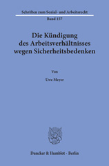 E-book, Die Kündigung des Arbeitsverhältnisses wegen Sicherheitsbedenken., Duncker & Humblot