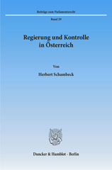 E-book, Regierung und Kontrolle in Österreich., Duncker & Humblot