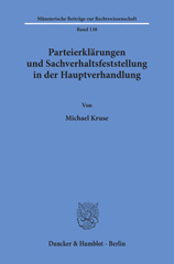 eBook, Parteierklärungen und Sachverhaltsfeststellung in der Hauptverhandlung., Duncker & Humblot
