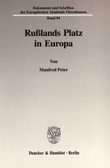 E-book, Rußlands Platz in Europa., Peter, Manfred, Duncker & Humblot