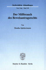 E-book, Der Mißbrauch des Beweisantragsrechts., Duncker & Humblot