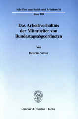 eBook, Das Arbeitsverhältnis der Mitarbeiter von Bundestagsabgeordneten., Duncker & Humblot