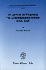 E-book, Die Abwehr der Umgehung von Antidumpingmaßnahmen im EG-Recht., Duncker & Humblot