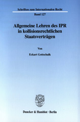 E-book, Allgemeine Lehren des IPR in kollisionsrechtlichen Staatsverträgen., Duncker & Humblot