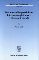 E-book, Der umwandlungsrechtliche Interessenausgleich nach 323 Abs. 2 UmwG., Studt, Norma, Duncker & Humblot