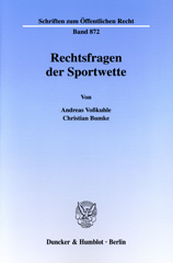 E-book, Rechtsfragen der Sportwette., Duncker & Humblot