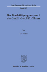 E-book, Der Beschäftigungsanspruch des GmbH-Geschäftsführers., Duncker & Humblot