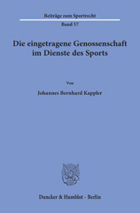 eBook, Die eingetragene Genossenschaft im Dienste des Sports., Kappler, Johannes Bernhard, Duncker & Humblot
