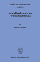 E-book, Fernmeldegeheimnis und Fernmeldeaufklärung., Duncker & Humblot