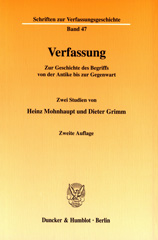 eBook, Verfassung. : Zur Geschichte des Begriffs von der Antike bis zur Gegenwart. Zwei Studien., Duncker & Humblot