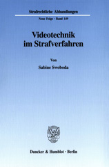 E-book, Videotechnik im Strafverfahren., Swoboda, Sabine, Duncker & Humblot