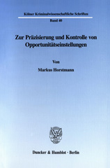 E-book, Zur Präzisierung und Kontrolle von Opportunitätseinstellungen., Duncker & Humblot