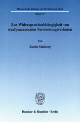 eBook, Zur Widerspruchsabhängigkeit von strafprozessualen Verwertungsverboten., Duncker & Humblot