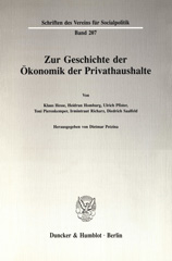 E-book, Zur Geschichte der Ökonomik der Privathaushalte., Duncker & Humblot