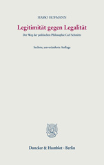 E-book, Legitimität gegen Legalität. : Der Weg der politischen Philosophie Carl Schmitts., Duncker & Humblot