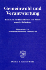 E-book, Gemeinwohl und Verantwortung. : Festschrift für Hans Herbert von Arnim zum 65. Geburtstag., Duncker & Humblot