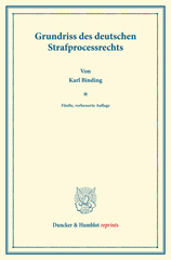 eBook, Grundriss des deutschen Strafprocessrechts., Duncker & Humblot