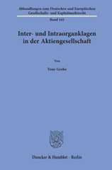 eBook, Inter- und Intraorganklagen in der Aktiengesellschaft., Grobe, Tony, Duncker & Humblot