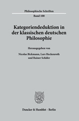 eBook, Kategoriendeduktion in der klassischen deutschen Philosophie., Duncker & Humblot
