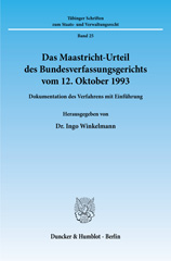 E-book, Das Maastricht-Urteil des Bundesverfassungsgerichts vom 12. Oktober 1993. : Dokumentation des Verfahrens mit Einführung., Duncker & Humblot