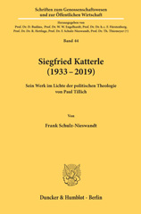 E-book, Siegfried Katterle (1933-2019). : Sein Werk im Lichte der politischen Theologie von Paul Tillich., Duncker & Humblot