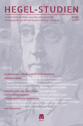 m, Hegel-Studien Band 53/54 : Hegels Rechtsphilosophie, Felix Meiner Verlag