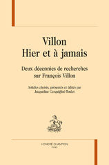 eBook, Villon : Hier et à jamais : deux décennies de recherches sur François Villon, Honoré Champion