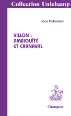 E-book, Villon : Ambiguïté et carnaval, Honoré Champion