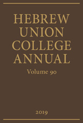 E-book, Hebrew Union College Annual : 2019, ISD