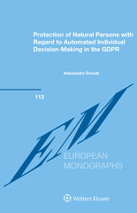 E-book, Protection of Natural Persons with Regard to Automated Individual Decision-Making in the GDPR, Kluwer Law International