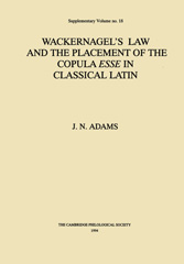 E-book, Wackernagel's Law and the Placement of the Copula Esse in Classical Latin, Oxbow Books