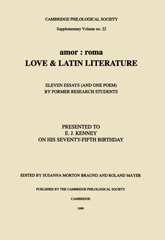 E-book, Amor : Roma : Love & Latin Literature, Oxbow Books