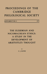 E-book, The Eudemian and Nicomachean Ethics : A Study in the Development of Aristotle's Thought, Oxbow Books