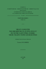 E-book, Vie et conduite des Bienheureux Justes-nus et de notre saint Pere Zosime : Trois traductions georgiennes: V., Peeters Publishers