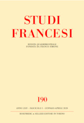 Fascículo, Studi francesi : 190, 1, 2020, Rosenberg & Sellier