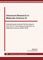 E-book, Advanced Research in Materials Science III, Trans Tech Publications Ltd
