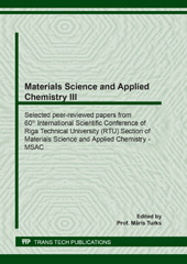 E-book, Materials Science and Applied Chemistry III, Trans Tech Publications Ltd