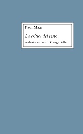 eBook, La critica del testo, Maas, Paul, Edizioni di storia e letteratura