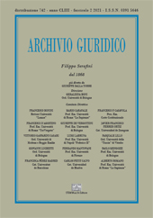 Fascicule, Archivio giuridico Filippo Serafini : CLIII, 2, 2021, Enrico Mucchi Editore