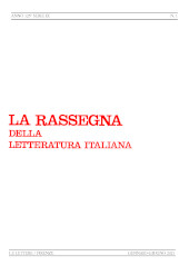 Fascículo, La rassegna della letteratura italiana : 125, 1, 2021, Le Lettere