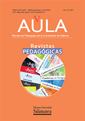 Fascículo, AULA : revista de Pedagogía de la Universidad de Salamanca : 27, 2021, Ediciones Universidad de Salamanca