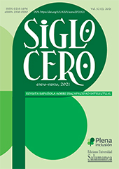 Issue, Siglo Cero : Revista Española sobre Discapacidad Intelectual : 52, 1, 2021, Ediciones Universidad de Salamanca