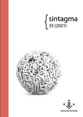 Fascículo, Sintagma : revista de lingüística : 33, 2021, Edicions de la Universitat de Lleida